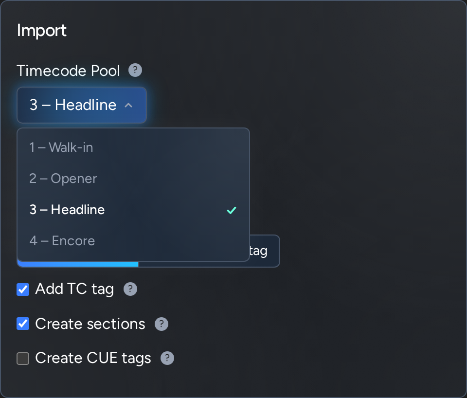 CueLinker: grandma3 timecode picker