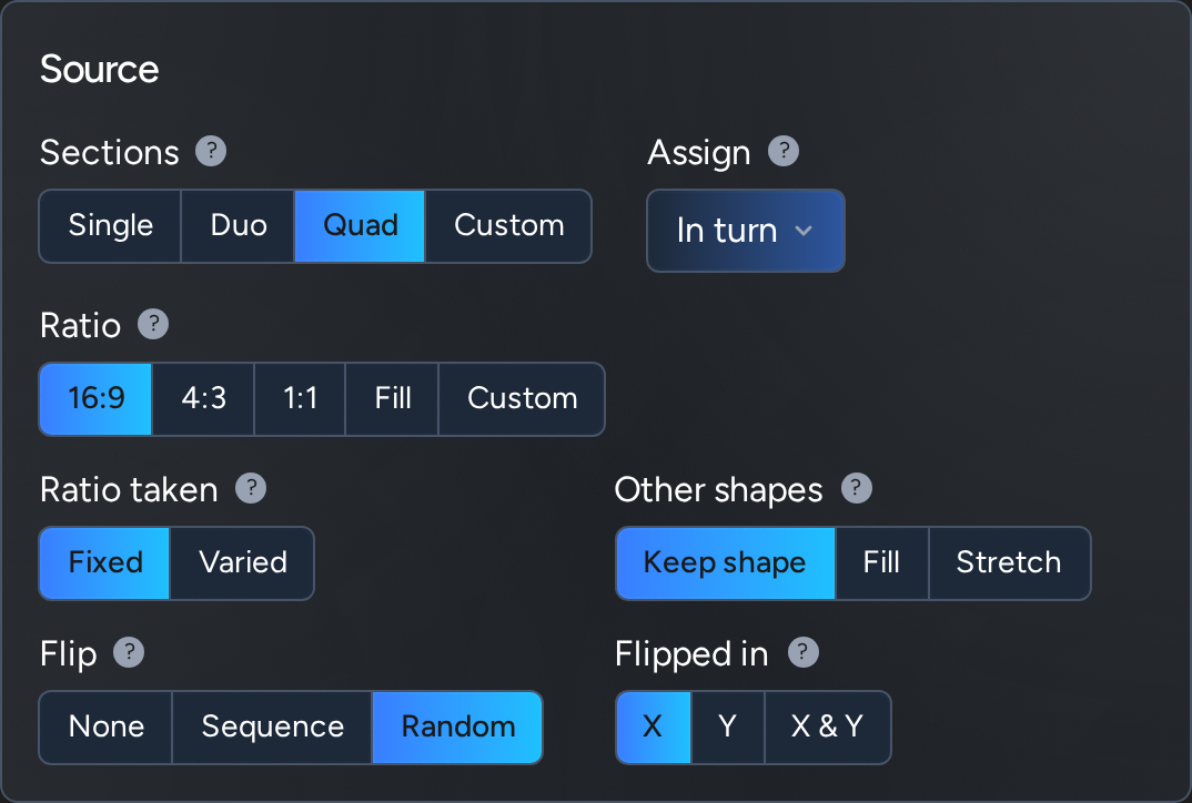 Feed Layouts: canvas source settings