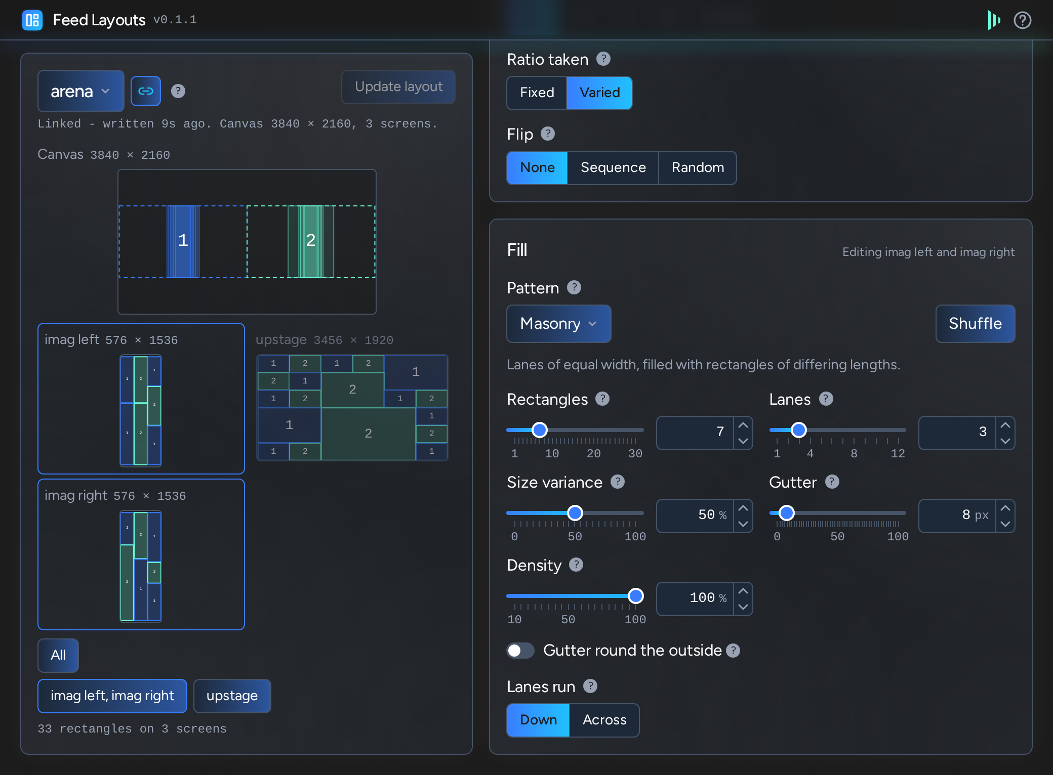 Feed Layouts: layout settings