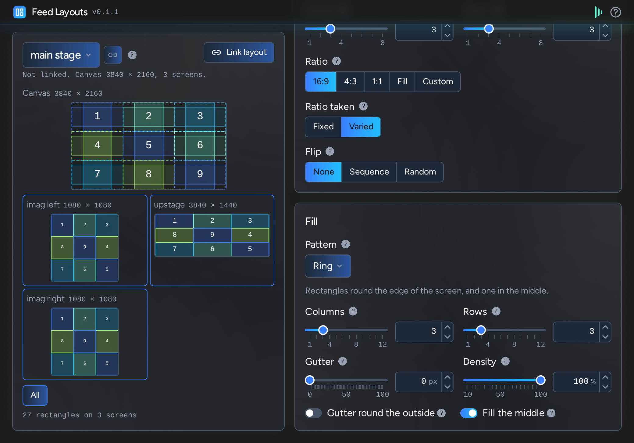 Feed Layouts: ring pattern layout