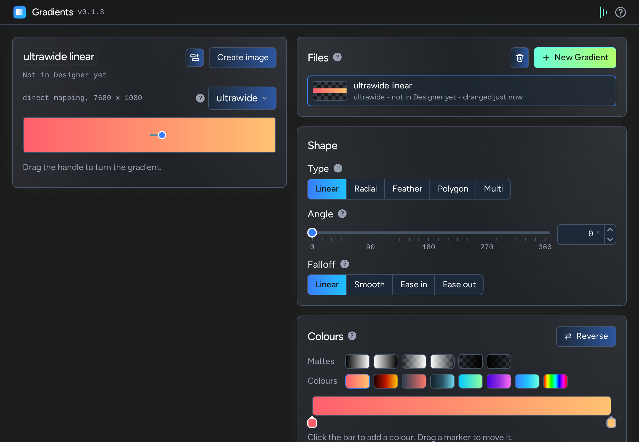 Gradients: linear gradient