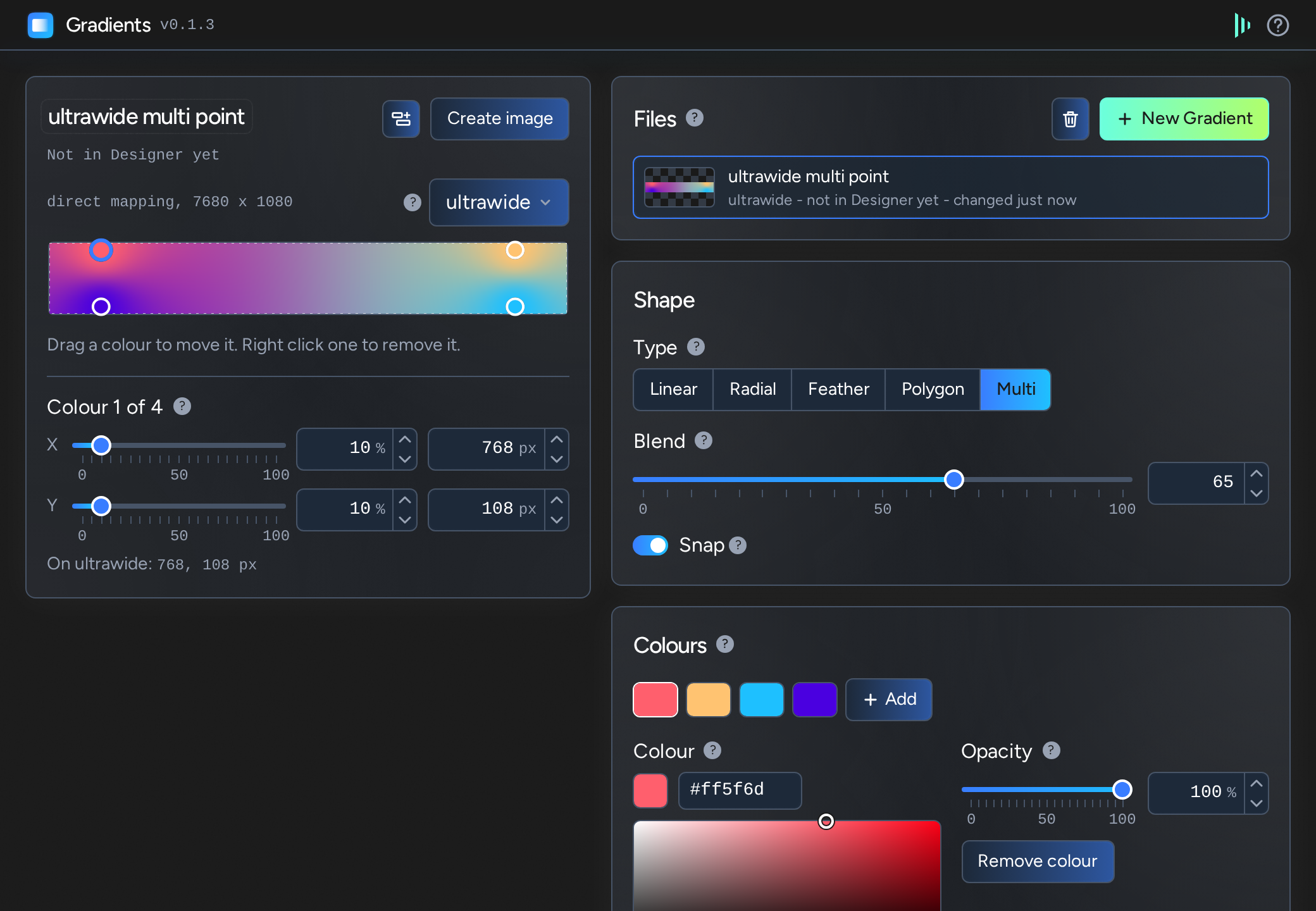 Gradients: multi point colour gradient