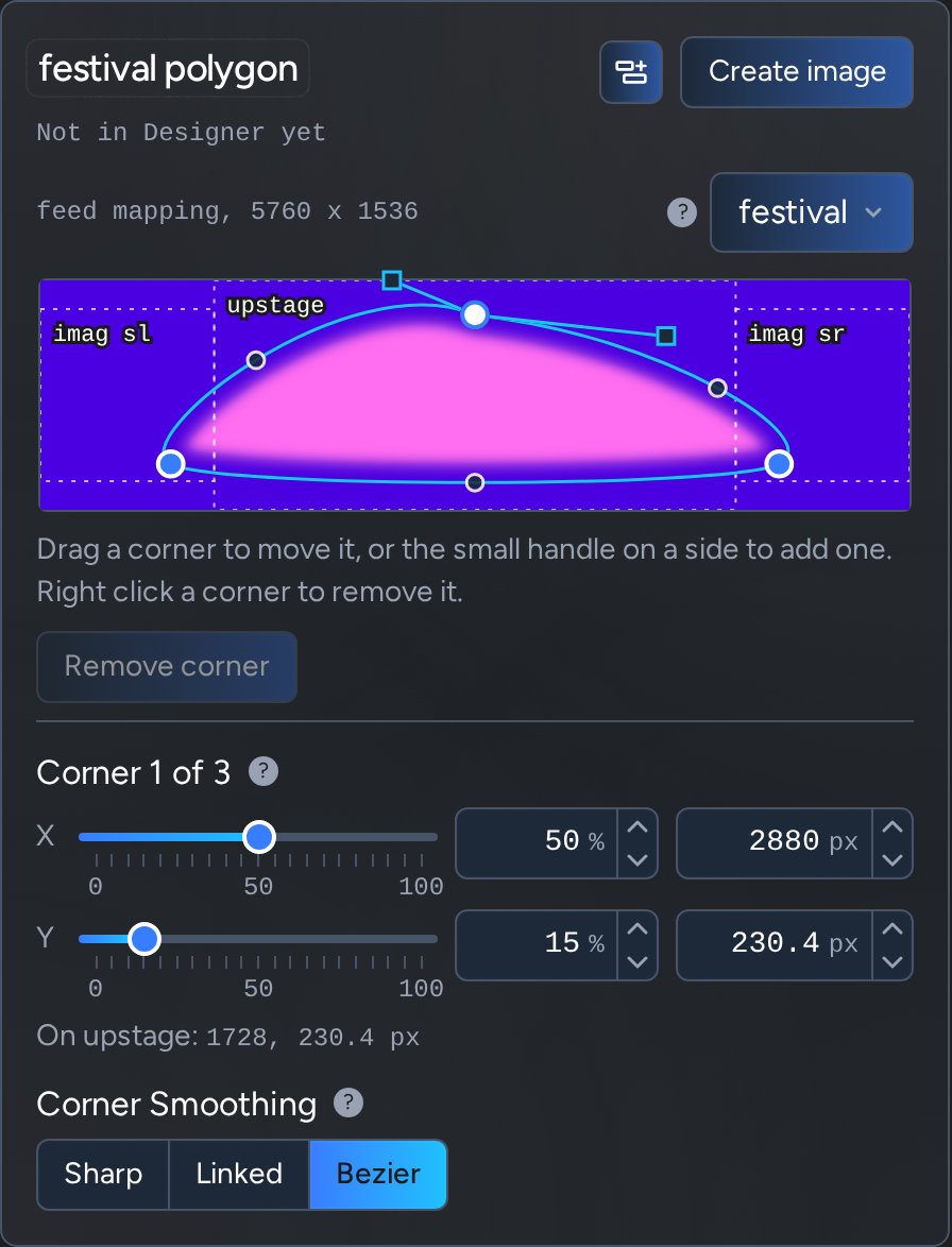 Gradients: polygon bezier curve handles